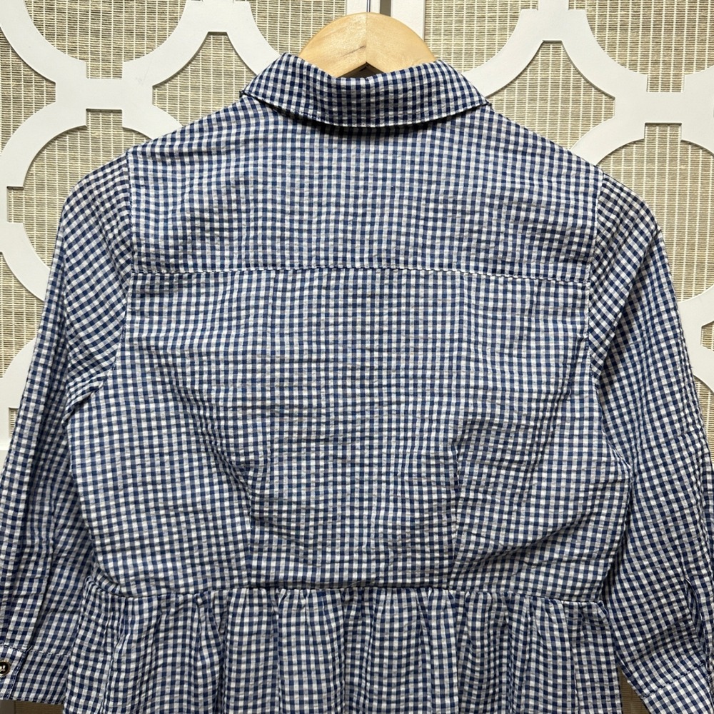 Duffield Lane NEW Murphy Dress Womens XS Gingham Tiered Cotton Seersucker Preppy - Picture 11 of 15